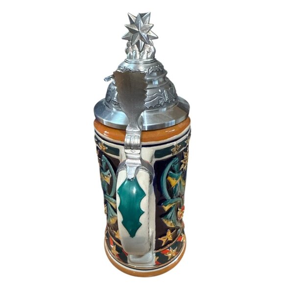 1994 Saturday Evening Post Christmas Collector Lidded Stein 10.75" S.P. GERZ NIB - Picture 4 of 9